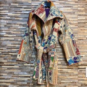 Quilted Jacket Tie belt No Size Tag ? Medium